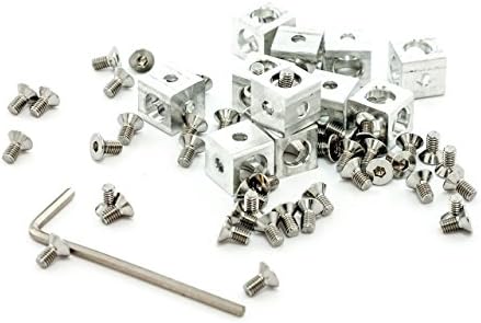 Eckwürfel for Aluminium Profile System Maker Beam 10x10, Set of 12 with Screws.