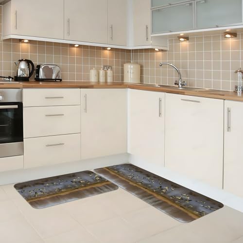 Tapetes de cocina impermeables juego de 2 alfombras acolchadas EdWal 3