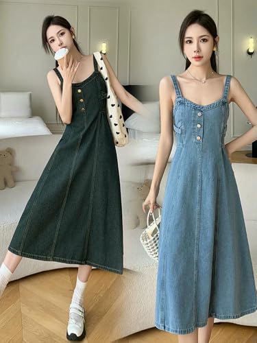 Jupe midi coupe ample style svelte en jean souple de mi-saison