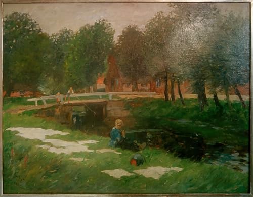 Tableau Eau de Javel Au Canal par Ludwig Herbst Affiche sur Toile 60x90cm
