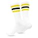 Men's Sports Stripes Cotton Half Cushion Crew Socks 3-pair Pack (White), Sock Size 10-13, Shoe Size 8-12