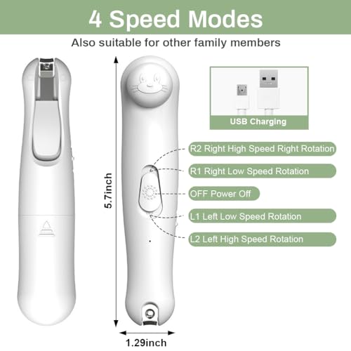 Image of SNOWIE SOFT Nail Trimmer for Baby New Born White Electric Baby Nails Cutter 2 in 1 Electric Nail Clipper with LED USB Rechargeable Baby Grooming Kit