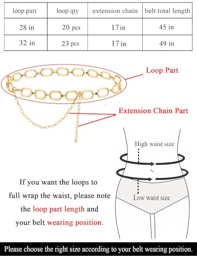 TOPACC Metal Link Chain Belt for Women Waist Chains Chunky Thick Chain Belt for Dresses Jeans2