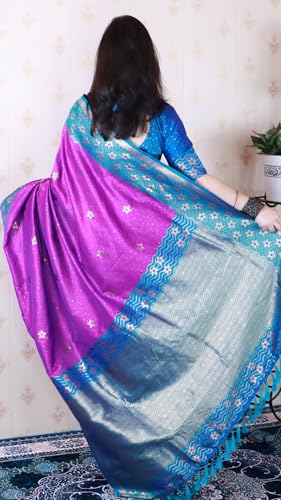 Image of SGF11 Women's Kanjivaram Pure Handloom Soft Silk Saree With Blouse Piece