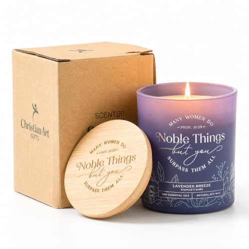 Christian Art Gifts Soy Wax Scented Candle: Proverbs 31:29 Bible Verse