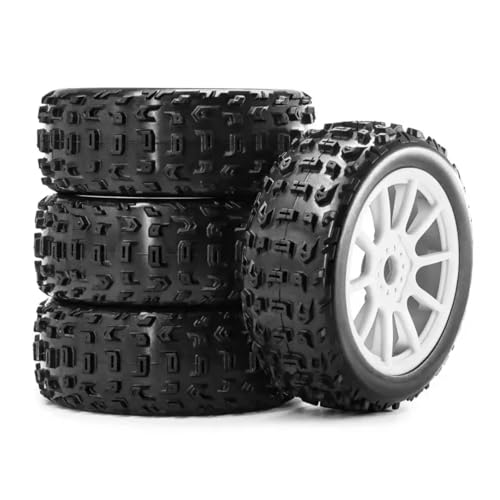 RC�J�[�^�C�������Z�b�g Compatible With Typhon For Traxxas For Kyosho For HPI For HSP 1/8 RC�p�[�c�A�N�Z�T���[ 118mm�^�C�� 17mm�z�C�[������ 17mm�Z�p(Silver)