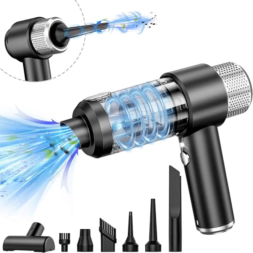 【Amazon.co.jp限定】ハンディクリーナー 多機能ミニ掃除機 28000PA 車用掃除機 コードレス 車用 カークリーナーパワフル Type-C 充電式はんでい 乾湿両用 強力吸引力小型クリーナー高速充? 低噪音?策 LED照 4in1電動エアーポ