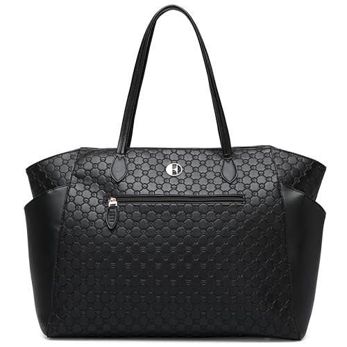 ELLE Compass 32L Vegan Leather Monogram Weekender Duffel Bag