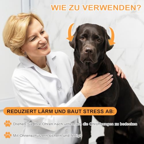 Voarge Haustier-Bandana,Hund Ohrenschützer für Hunde Gehörschutz,für Hunde-Angst, Fellpflege, Ohrenschützer, Hundeohrschutz, Beruhigend (Lila, S)