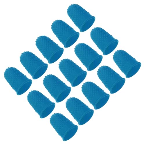 Embouts de doigts en caoutchouc PATIKIL bleu taille M protecteur silicone 15 pack