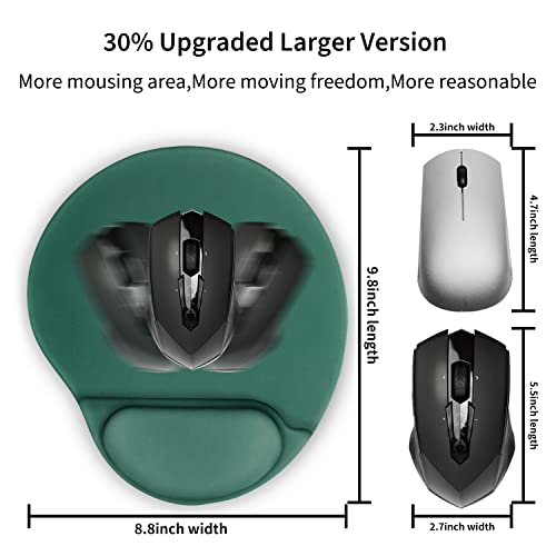 Hodyxin Ergonomic Mouse Pad With Wrist Support,Cute Mouse Pad With Wrist Rest,Comfortable Mouse Pad For Home Office Gaming Working Computers Laptop,Pain Relief With Non-Slip Pu Base (Sap Green) #TOP1