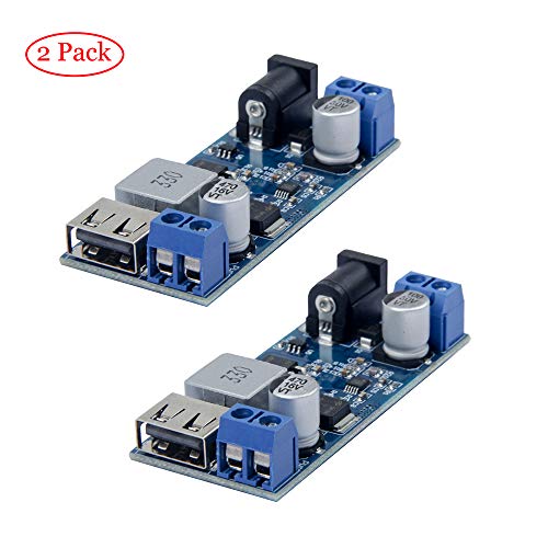 TeOhk 2Pcs 24V/12V to 5V Converter 5A Voltage Power Buck Module DC-DC Step
