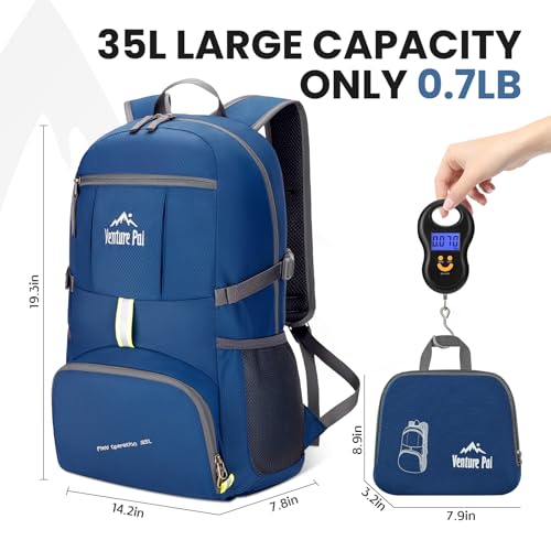 Venture Pal 35L Ultralight Lightweight Packable Foldable Travel Camping Hiking Outdoor Sports Backpack Daypack - Thumbnail 4