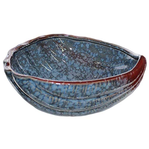 Centro de mesa concha Deep Sea em ceramica L19,8xP19,4xA7,8cm cor azul
