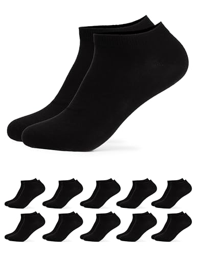 Occulto socquette homme 100% coton lot de 10 (modèle: Ingmar), chaussettes courte Noir 43-46