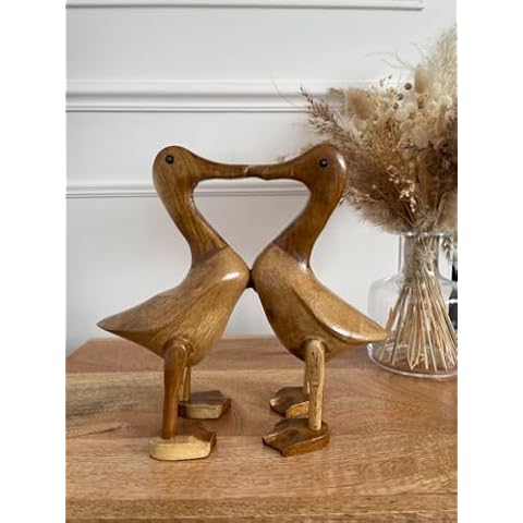 Kissing Wooden Ducks Garden Ornament Cover