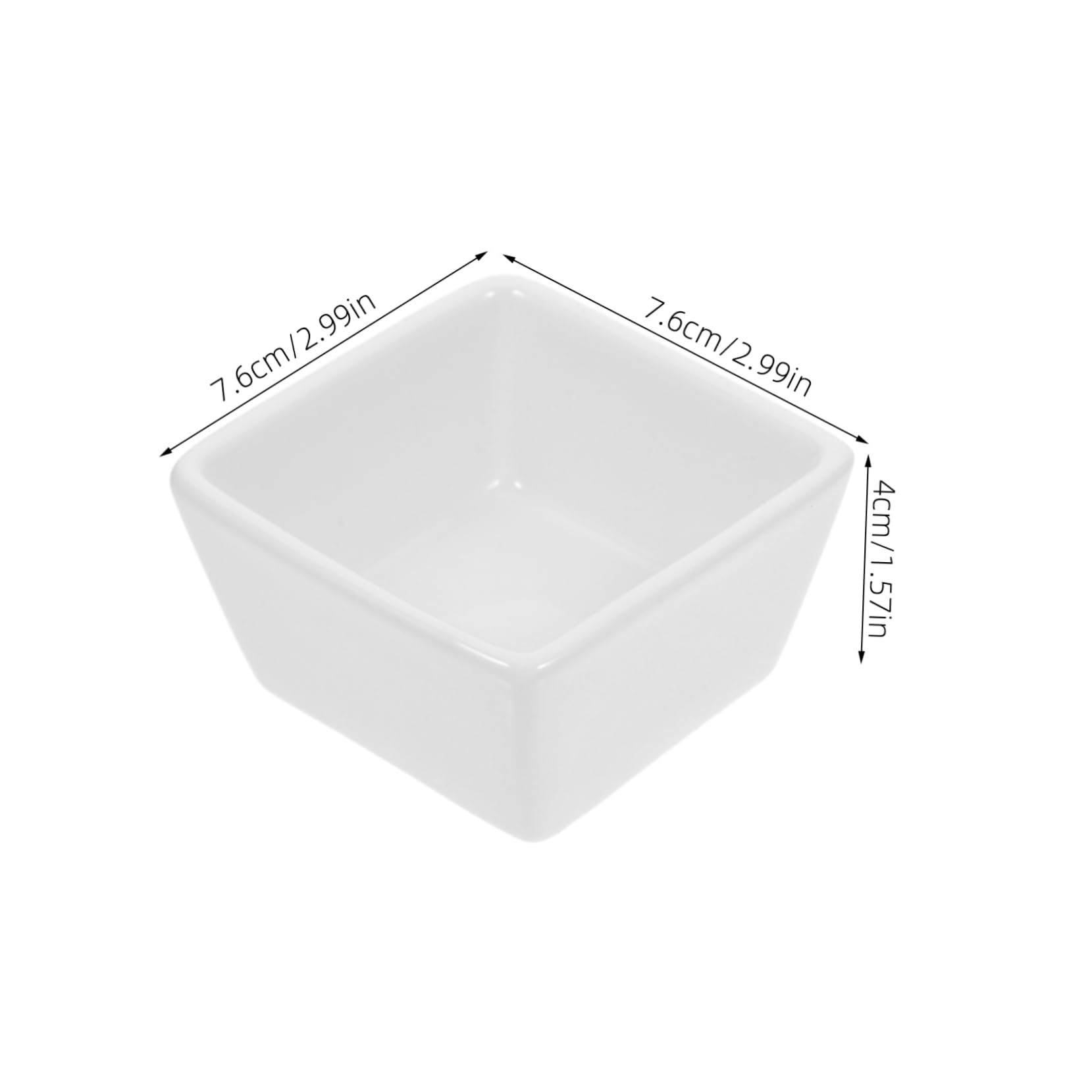 HOLIDYOYO 2pcs Square Sugar Bowl Candy Holder Without Lid Mini Sauce Cups Sugar Cube Container Coffee Sugar Packets Small Prep Cups Sauce Bowls Condiments Packet Holder Ceramics White