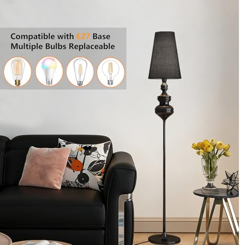 Lámpara de pie moderna negra regulable con diseño de mediados de siglo 2