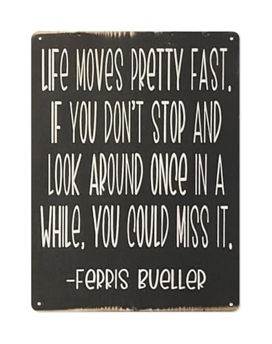 AZPAAAIH Inspirational Life Quote Metal Sign Life Moves Pretty Fast Vintage Wall Decor for Study Room 8 X 12 in