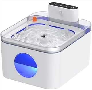 Petace Battery Operated Cat Water Fountain, 3L Wireless Cat Fountain for Drinking with 5200mAh Battery & PIR Sensor, Auto Pet Water Dispenser with Indicator Light