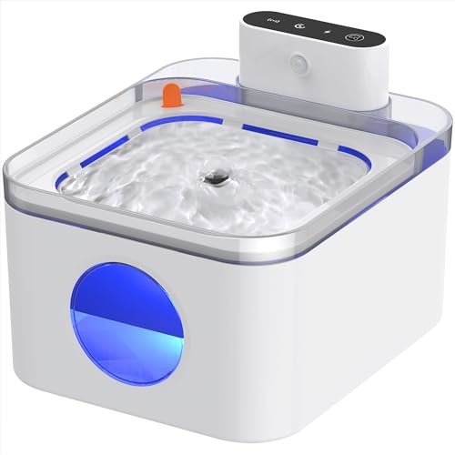 Petace Battery Operated Cat Water Fountain, 3L Wireless Cat Fountain for Drinking with 5200mAh Battery & PIR Sensor, Auto Pet Water Dispenser with Indicator Light