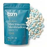 BAM Mini Marshmallow – Guimauves Sucrées Pour Chocolat Chaud, Desserte et Décoration, Blancs et Bleus, 250g