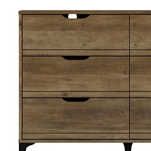 Galano Lilay 6 Drawer Dresser - Chest Of Drawers For Bedroom - Clothes Storage - Drawer And Closet Organizer - Drawer Glides - Easy Assembly - Knotty Oak #TOP5
