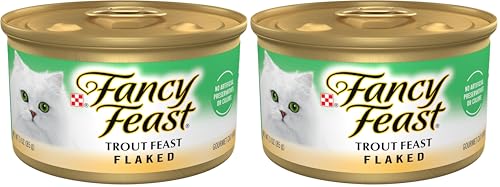 Fancy Feast Purina Wet Cat Food Flaked Trout Feast - 3 oz. Cans (Pack of 48)