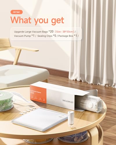 YOOPAI Filament Vakuumbeutel Kit mit Automatische Pumpe, 20 Filament Aufbewahrung Beutel 38 * 33 cm 1.75mm 3D-Druck Filamente, Upgrade-Ventil Dichtung Clips, Staub- und Feuchtigkeitsschutz – Bild 3