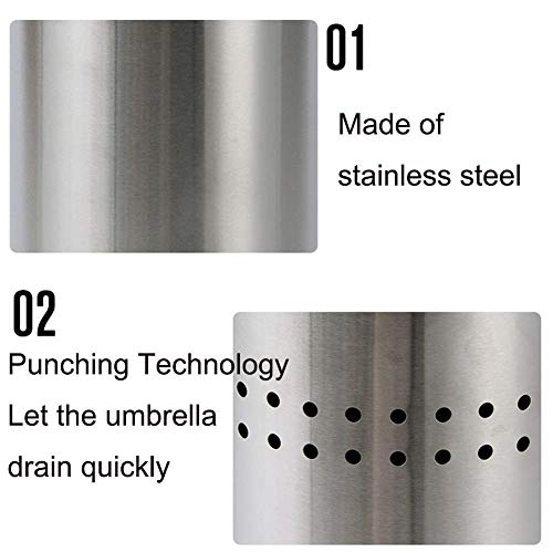 Porte-parapluies en acier inoxydable au design épuré et robuste - 6