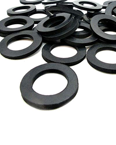 Black Rubber Washer Large Rubber Washers 1 1/4" OD x 3/4" ID x 1/8" Thickness - EPDM Rubber Washers Flat Rubber Washers Round Rubber Washers (Pack of 12)