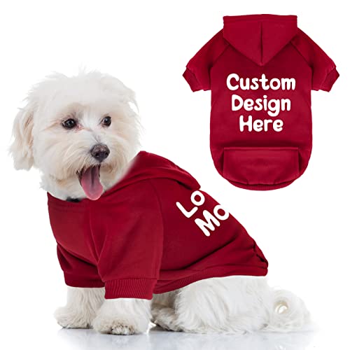 LAOKEAI Personalisiert Hund Kapuzenpullis, Baumwolle Haustier Mantel Cover