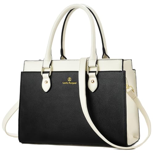 KURGOOL Handbags Purses for Women, Trendy Leather Dual-tone Tote Purse,