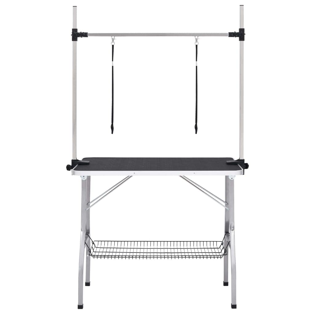Genérico Mesa de Aseo para Perros Ajustable con 2 Lazos y Cesta,Producto para Mascotas y Animales,Productos para Mascotas,Productos de higiene para Mascotas,Negro,15.85 kg,171069