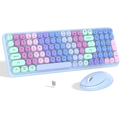 Links9+ Colorful Wireless Keyboard Mouse Combo, Gradient...