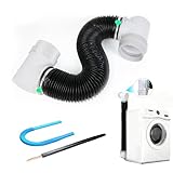 Upgrade Dryer Vent Hose for Tight Space, Dryer Vent Hose Kit, 90 Degree Dryer Vent Elbow with Dual Silicone Seal Connector, Dryer Cleaning Kit, High Sealability, Dryer Vent Vacuum Hose Attachment