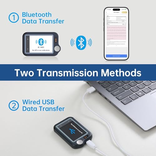 CheckMe Plus ECG Monitor for Home Use, AI Analysis, 5min/60s/30s Portable Heart Monitor, Dual Users Touchscreen ECG Machine with Electrode Pads, APP Data Management - Image 4