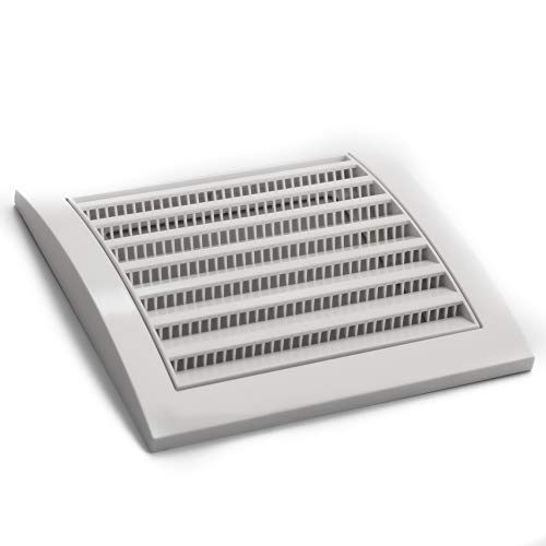 Vent Systems 4'' X 4'' Inch White Flat Air Vent Cover - For Dryer Vents And Bathroom Exhaust Vents Pipe, Louvered Indoor/Outdoor Dryer Vent Cover #TOP4