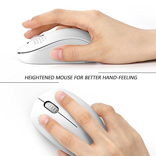 seenda Wireless Mouse for Laptop, 2.4G Noiseless Mouse with USB Receiver - Optical Tracking Portable Computer Mice for Chromebook, PC, Tablet, Windows System, 24 Months Battery Life - Pure White by seenda - Image 5