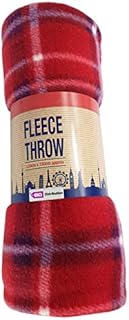 E&A Distribution Limited Fabulous Fleece Blankets Soft Cosy Sofa Cover Fleece Bedding Tartan Scarf Design 125cm x 150cm (Red Tartan)