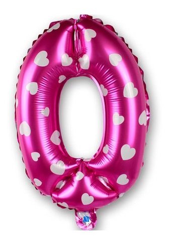 Image of GrandShop 50640 Zero Number Foil Toy Balloon 17 inch Inch - Pink