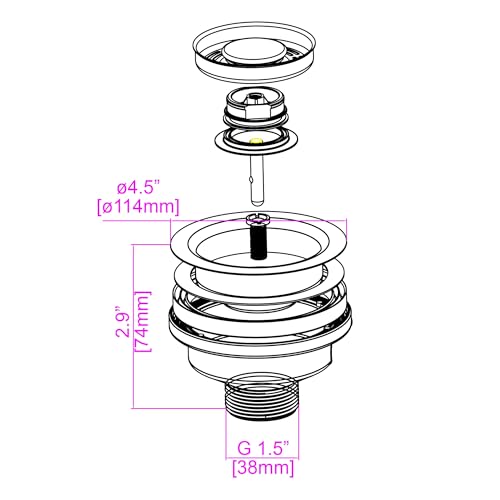 Colador para fregadero de cocina Dakota acero inoxidable 304 miniatura 2