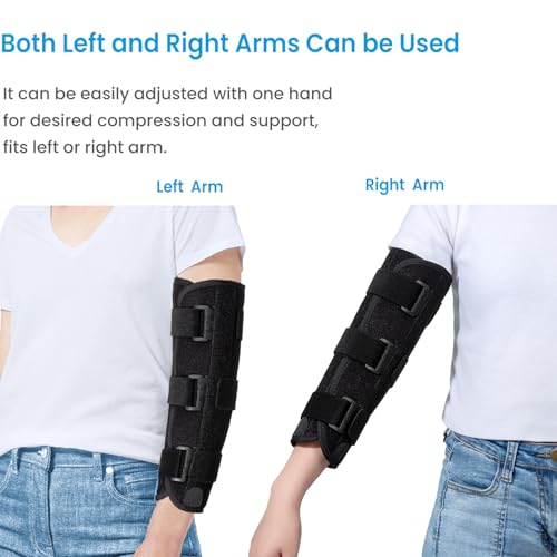 Image of Elbow Brace Night Splint Support for Cubital Tunnel Syndromean, Ulnar Nerve, Stabilizer for Fix Elbow, Prevent Excessive Bending at night, Fits Left and Right Arms,Women, Men (S)