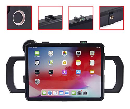 Image of MegaMount Multimedia Rig Case Stabilizer for Apple iPad Pro 12.9 inch 2021-22 5th Gen M1 2020 4th GEN and 2018 3rd Gen Attach Lenses Lights Mics for Video Recording. Mounts on Tripods and Monopods