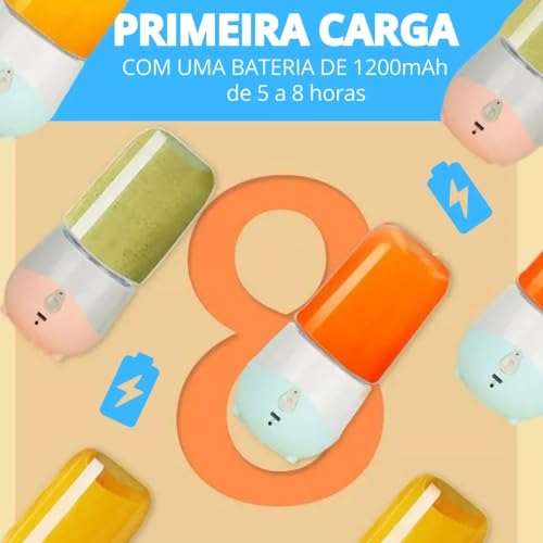 Liquidificador Individual Misturador Portátil Mini Mixer Garrafa Copo Recarregável 4 Lâminas Tritura
