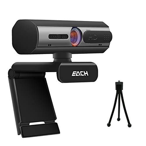 Autofocus Webcam USB with Privacy Cover Free Metal Tripod, Full HD Webcams 1080P Live Streaming Laptop PC Computer Web Camera for Zoom Skype Facetime,Mac Desktop Video Calling Recording Conferencing