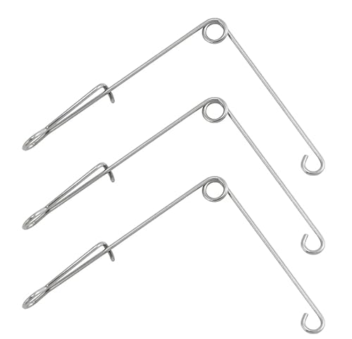 Cuoyuqie 50 pcs Fishing Spinnerbait Shaft Wire Stainless Steel Spinner Lure Making Supplies Bass Jig Head Hook Spinner Blade Freshwater (S# 50pcs)