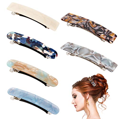 Yangfei 6Pcs Pinzas para Cabello, Horquillas para Cabello Pasadores de Pelo, Clip de Pelo Horquilla Retro para Mujeres Ni�as Cabello Fino Medio Grueso (9 * 2.4cm, 8.3 * 1.5cm, Multicolor)