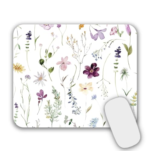 AOKSUNOVA Tapis de souris petit avec motif - Petit tapis de souris - 24 x 20 x 0,3 cm - Fleur