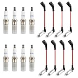 16PCS Spark Plugs and Wires Set Replacement OEM# M8-48322,Spark Plugs Wires Set Compatible with GMC Hummer Chevrolet Cadillac,Durable Car Accessories Spark Plug Wire Kit